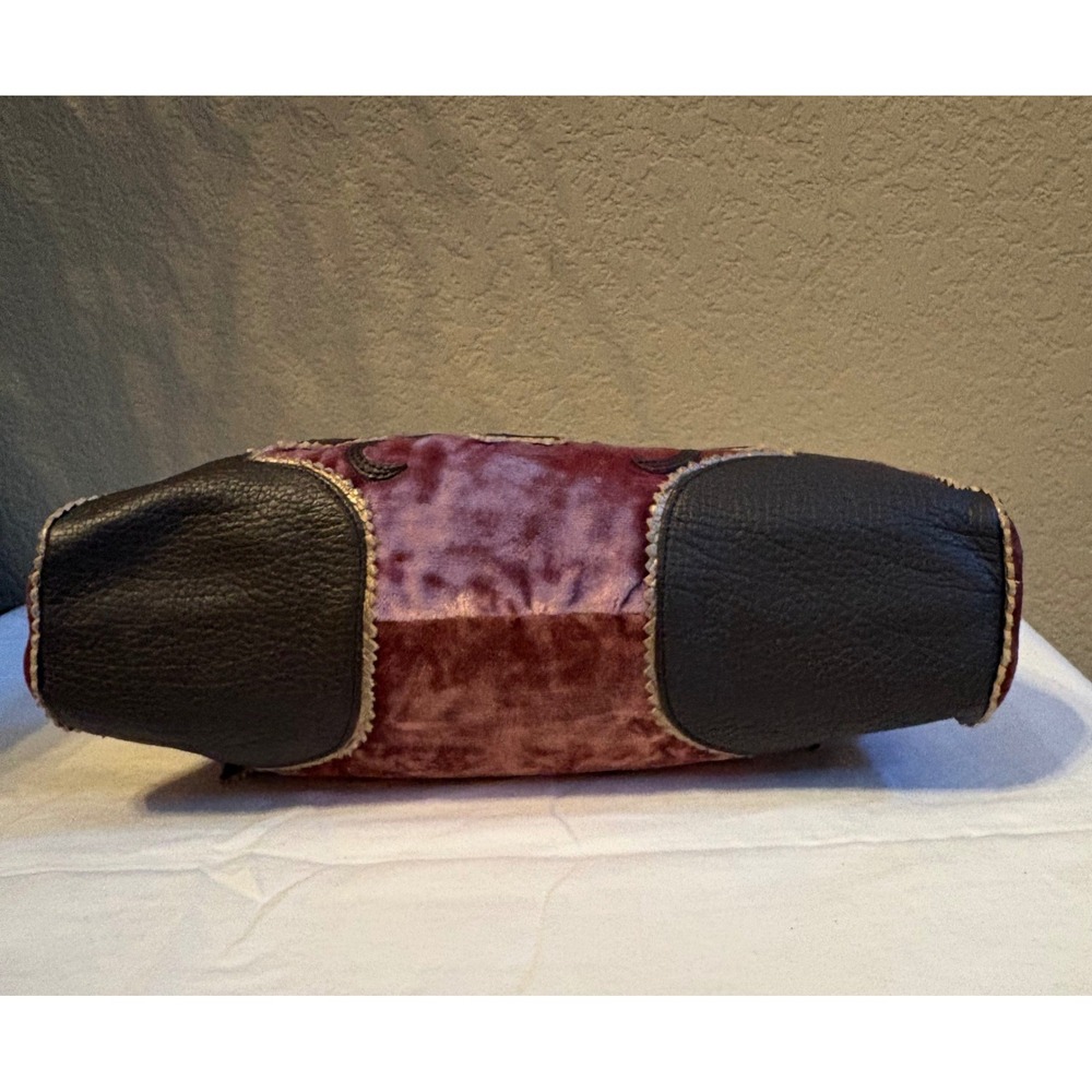 DKNY Velvet Kisslock Shoulder Bag Pink Brown Bow Y2K Coquette Purse - Picture 8 of 16